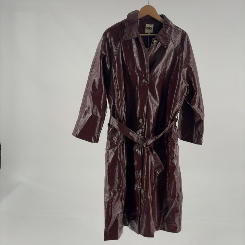 FRNCH Faux Leather Trench Coat